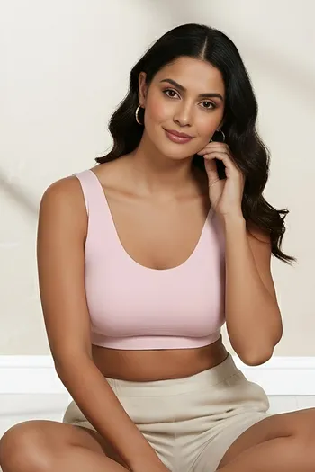 Buy Zivame Double Layered Non Wired Full Coverage Bralette - Barely Pink